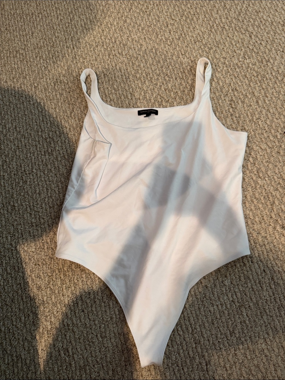 Banana Republic White Scoop Neck Bodysuit